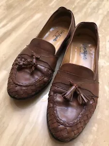 Zapatos Mocasines Vito Rufolo Diseñador Informales Sin Cordones Cuero 10.5 M Hechos en Italia - Imagen 1 de 8
