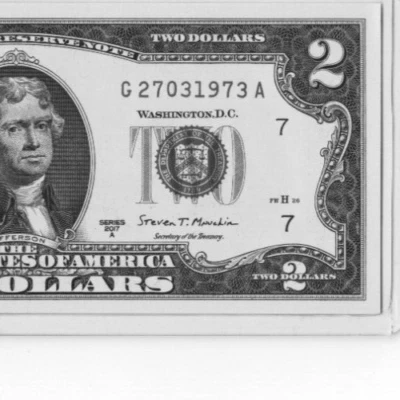 $2 UNCIRCULATED BIRTHDAY NOTE "27031973"; MARCH 27, 1973 - Image 1 of 3