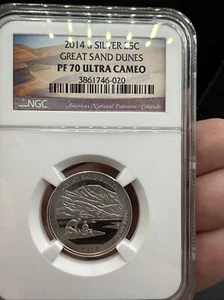 2014-S Silver Great Sand Dunes Quarter NGC PF 70 Ultra Cameo - Picture 1 of 5