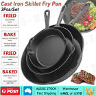 Cast Iron Skillet 3 Piece Camping Bbq Multi Functional Frying Pan Steak Skillet