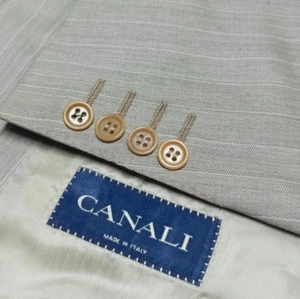 Vintage Canali Classic all worsted Luxury handtailored Bespoke retro db suit 44R - Picture 1 of 16