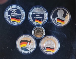 5x 999er Silbermedaillen PP Deutschlandtaler 1989/90 Wiedervereinigung + Zugabe! - Bild 1 von 4