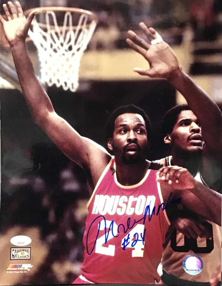 Moses Malone Autographed Rockets 11x14 Photo JSA Sticker Only - Image 1 of 1