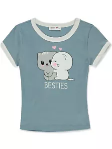 Beautees Girls' Heart Ringer T-Shirt - Picture 1 of 3