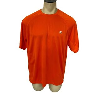 Champion Mens Athletic Performance Top Size XL Short Sleeve Crew Neck Orange