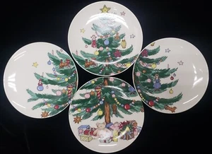 Nikko HAPPY HOLIDAYS Accent Salad Plate Set Of Four Never Used BRAND NEW - Picture 1 of 3