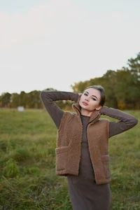 Chaleco de lana MERINO lana virgen 100% lana merino - BEIGE - tallas XS a XXL lana - Imagen 1 de 78