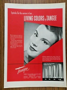 1955 Tangee Lipstick Ad Living Colors for the Woman in Love - Picture 1 of 1