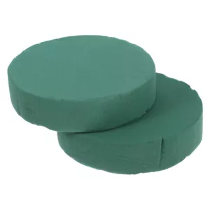 2pcs Round Wet Floral Foam Blocks, Flower Arrangements Foam Green Wet Foam - Picture 1 of 12