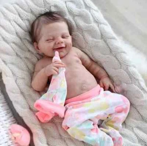 18" Silicone Vinyl Reborn Baby Girl Toy Handmade Soft Rooted Hair Cute Doll Gift - Picture 1 of 4