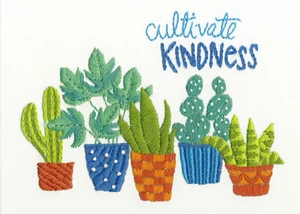Embroidery Kit ~ Dimensions Cultivate Kindness Saying w/Desert Flowers #71-06253 - Picture 1 of 4