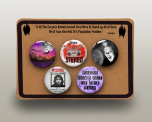 Lost Boys Movie Pin Badge Button 5 x 32mm badge set - Vampire 80s movie fan art - Picture 1 of 2