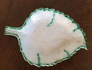 18th 19th c. English Creamware Pearlware Leaf Pickle Dish Green Feather Edge - Picture 1 of 12