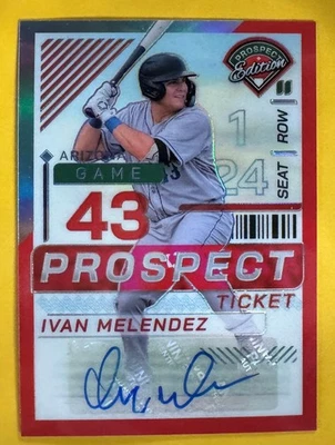 Ivan Melendez 2024 Prospect Edition Red Prospect Ticket Auto ARIZONA #106  /199 - Image 1 of 3
