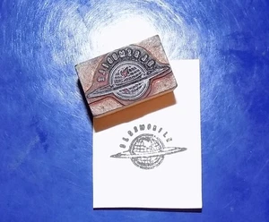 Vintage OLDSMOBILE Globe Emblem Wood & Metal Letterpress Printers Block - Picture 1 of 2