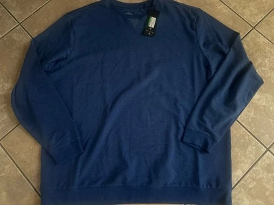 NWT Antigua Golf XXL 2XL Basic Pullover Sweatshirt Lightweight Blue Cotton Blend Foto 1 de 4