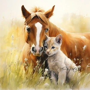 Horse Watercolor Painting 8x11 inch Art Print - Picture 1 of 1