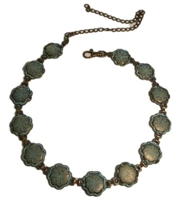 Cinturón medallón Southwest pátina pesada desierto elegante hasta 38 pulgadas azul para mujer Foto 1 de 4