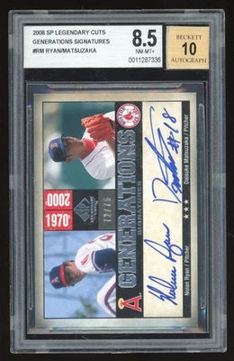 DAISUKI MATSUZAKA/NOLAN RYAN 2008 UD SP LEGENDARY CUTS 72/75 BGS 8.5/AUTO 10 - Image 1 of 2