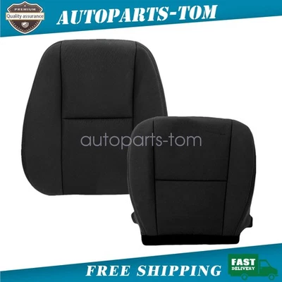 For GMC Yukon Cadillac Escalade 07-14 Driver Side Bottom & Top Seat Cover Black - Image 1 of 4