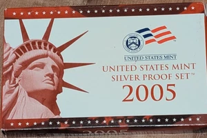 2005 United States U.S. Mint Silver Proof Set Original Box OGP & COA - Picture 1 of 1