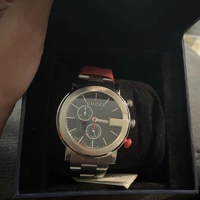 Gucci G Chrono 44mm Stainless Steel Black Dial Mens Quartz Watch YA101361 - Image 1 of 4