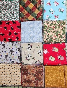 Lotto 425 Quadrati Tessuto Tema Natale 5" x 5" Pretagliati Molte Marche LEGGI - Foto 1 di 6