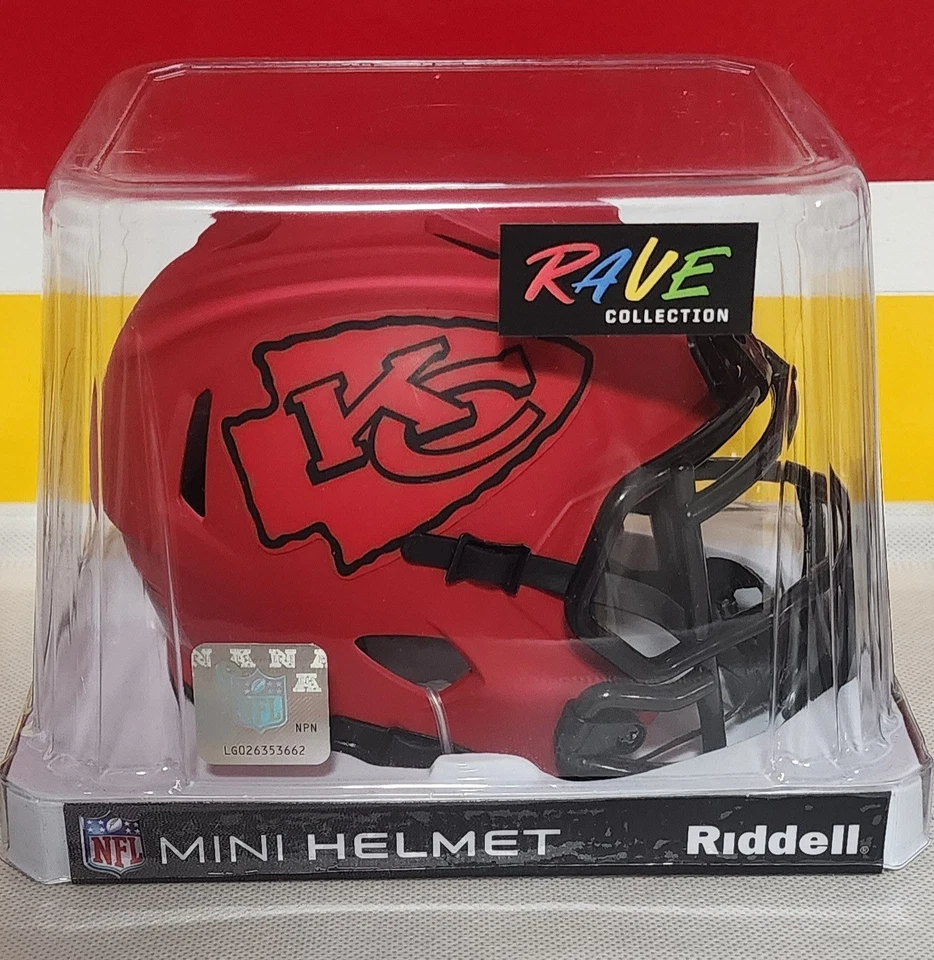 RARO ROJO Kansas City Chiefs RAVE Mini Casco Foto 1 de 1