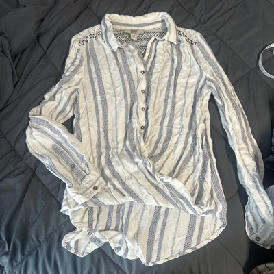 Blusa boho pequeña vintage America Blues para mujer manga larga Foto 1 de 4