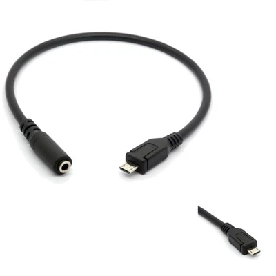 Micro-USB auf 3,5 mm Kabel, Lautsprecher, Headset, Mikrofon, Adapter, 30cm - Bild 1 von 2