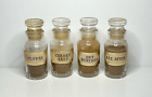 Vintage Glass Spice Jar Lot of (4) Partially Full Cloves Celery Salt Apothecary