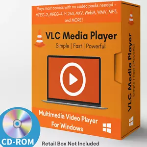 VLC Media Player for Windows | Universal Video Player | Play Any Video File - CD - Picture 1 of 9