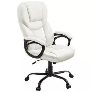 High Back Faux Leather Office Chair Executive Computer Desk Chair w/ Armrest - Picture 1 of 16