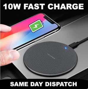Wireless 10W Charger Fast Charging Pad Dock Mat Station For Mobile Phones - Picture 1 of 10