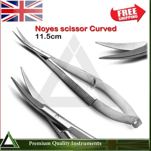 Microsurgical Noyes Supercut Spring Scissors Curved Veterinary Surgery  - Picture 1 of 3