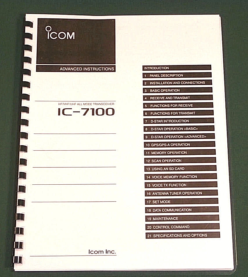 Manual de instrucciones avanzado Icom IC-7100: cubiertas de cartulina premium - ¡379 páginas! Foto 1 de 1