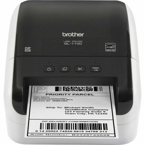 Brother QL-1100 Wide Format Barcode Label Printer - Black
