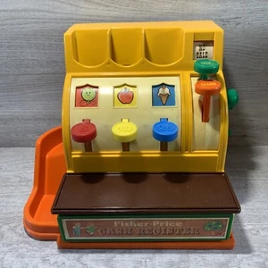Vintage 1974 Fisher Price Registrierkassenset Nr. 926 mit 4 Münzen, funktioniert super! - Bild 1 von 9