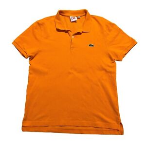 Lacoste Polo Shirt Mens Small 4 Orange Live Rugby Cotton Casual Outdoor Adult