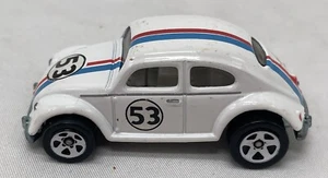 HOT WHEELS Disney’s Volkswagen VW Beetle WHITE Herbie 53 Love Bug  1988 Loose - Picture 1 of 5