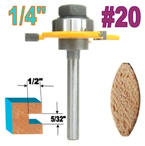 1 pc 1/4" SH Biscuit #20 Slotting 5/32"x1/2" Joint Assembly Router Bit sct-888 - Picture 1 of 12