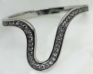 Stainless Steel Thumb Ring AAA CZ, Silver color Channel Set - Picture 1 of 11