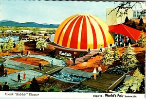 Postcard 4x6 WA Kodak Bubble Theater Expo74 World's Fair Spokane Illustration - Picture 1 of 2