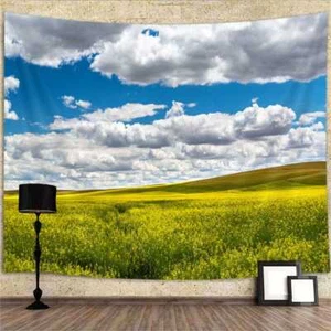 Sky Cloud Green Plants Extra Large Tapestry Wall Hanging Nature Background - Picture 1 of 7