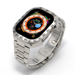 Für Apple Watch Ultra 2 Band 49MM Mod Kit Edelstahl Metall Lünette Gehäuse Armband - Bild 1 von 77