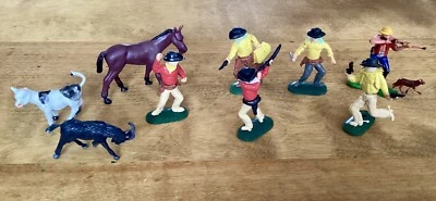 Lote De Colección De 6 Figuras De Vaquero De Plástico y 3 Animales De Granja/Toppers De Pasteles, 9 Piezas Foto 1 de 4