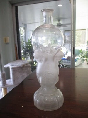 Licorera art nouveau Francesa Estilo Rene Lalique Anos 20 frosted cherubs bottle - Image 1 of 4
