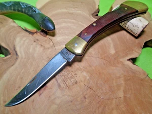 Vintage Craftsman Lockback Pocket Knife | 2.75", 95232, Wood/Brass Handle, USA - Picture 1 of 12