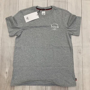 Herschel supply company camicia donna araba logo classico grigio/bianco erica S - Foto 1 di 7