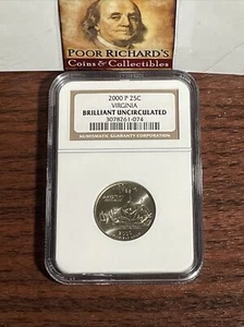 2000 P 25c Virginia NGC Certified Brilliant Uncirculated. CQ09 - Picture 1 of 4